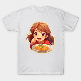 Cute Girl Eating Spaghetti T-Shirt